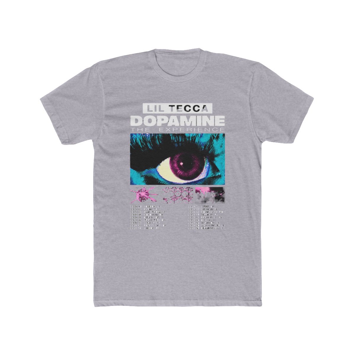 Lil Tecca Dopamine The Experience Tour Cotton T Shirt Short Sleeve Casual Streetwear Tee