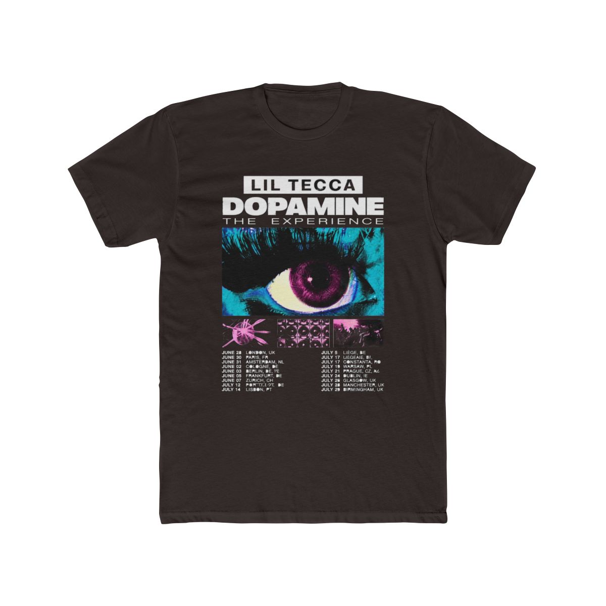 Lil Tecca Dopamine The Experience Tour Cotton T Shirt Short Sleeve Casual Streetwear Tee - alternate angle 2, merchandise