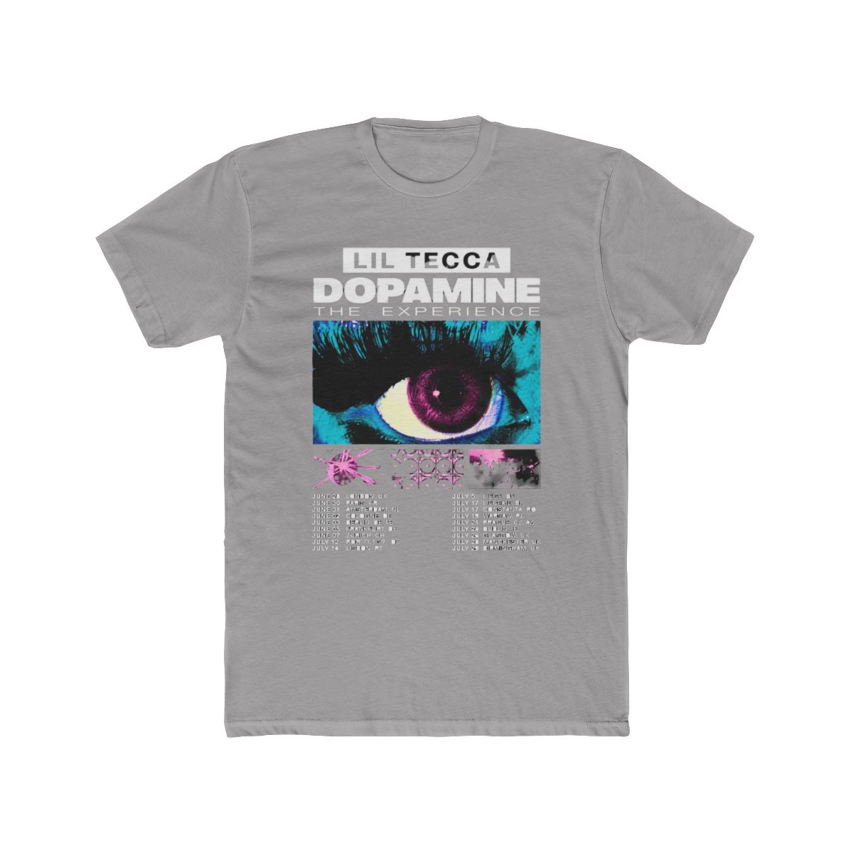 Lil Tecca Dopamine The Experience Tour Cotton T Shirt Short Sleeve Casual Streetwear Tee - Walmart.com