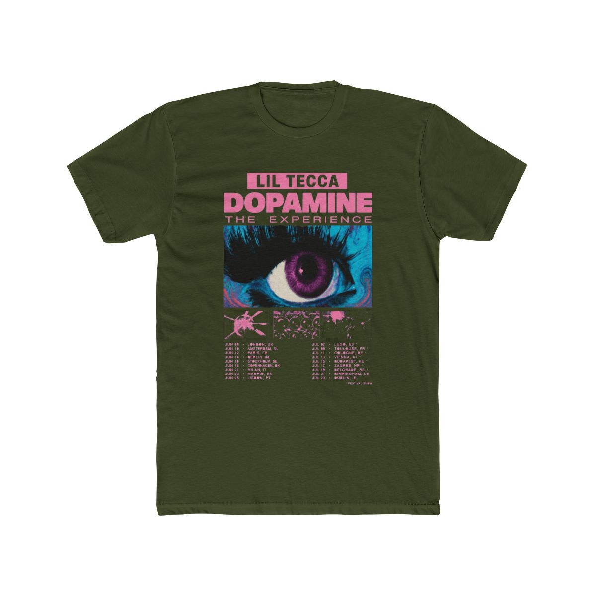 Lil Tecca Dopamine The Experience Tour 2025 T Shirt - Ricardo Seco Shop - alternate angle 5, merchandise